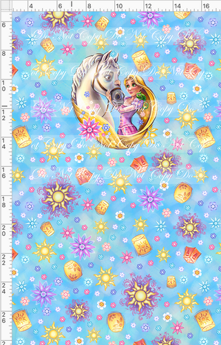 CATALOG - PREORDER R74 - Flower Gleam and Glow - Panel - Horse - Light Blue - CHILD