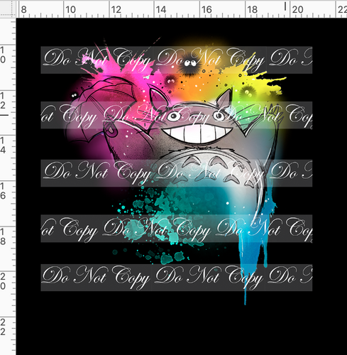 CATALOG - PREORDER R77 - Totoro - Rainbow Toto - Panel - Black - ADULT