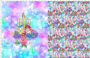 CATALOG - PREORDER R85 - Princess Castles - Toddler Blanket Topper - Mermaid Princess