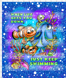 CATALOG - PREORDER R87 - Clown Fish - Adult Blanket Topper - Words