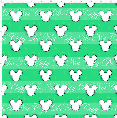 Retail - Mouse Heads - 1 inch - Green and White