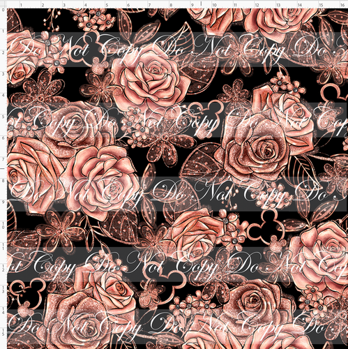 PREORDER - Rose Gold Mouse - Floral - Black - LARGE SCALE