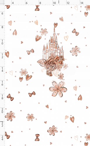 PREORDER - Rose Gold Mouse - Panel - Castle - White - CHILD
