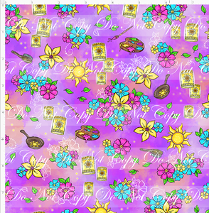CATALOG - PREORDER R94 - Sundrop Flower - Coordinate - Purple and Coral - SMALL SCALE