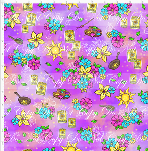CATALOG - PREORDER R94 - Sundrop Flower - Coordinate - Purple and Coral - REGULAR SCALE