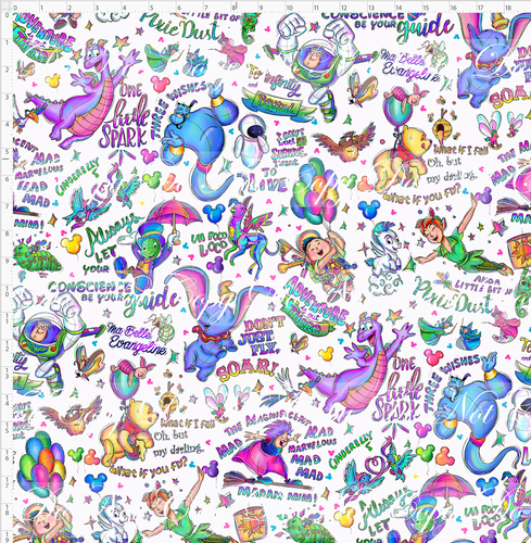 CATALOG - PREORDER R95 - Flying Friends - Main - Characters with Words - White - LARGE SCALE