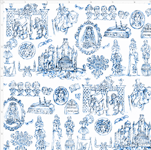 PREORDER - Haunted Toile - Main - Blue - SMALL SCALE