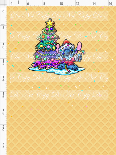 CATALOG - PREORDER - Gingerbread 626 - Panel - Christmas Tree - Waffle - CHILD