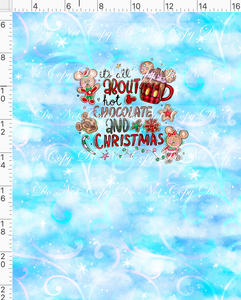 CATALOG - PREORDER - Christmas Mouse Favorite Doodles - Panel - Blue - Hot Cocoa - CHILD