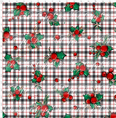 Retail - Christmas Mouse Classic - Holly - Plaid - LARGE SCALE