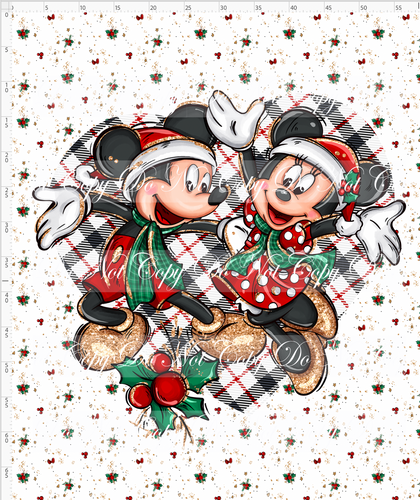 CATALOG - PREORDER - Christmas Classic Mouse - Adult Blanket Topper - Plaid Heart