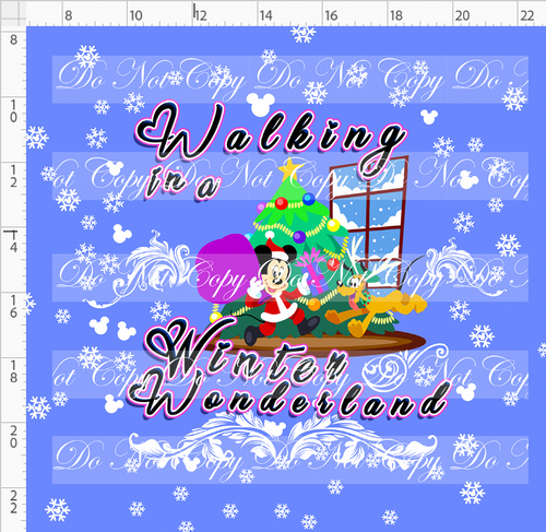 CATALOG - PREORDER - My Favorite Time of the Year - Panel - Boy Mouse - Winter Wonderland - Cornflower - ADULT