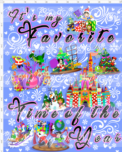 CATALOG - PREORDER - My Favorite Time of the Year - Adult Blanket Topper - Cornflower