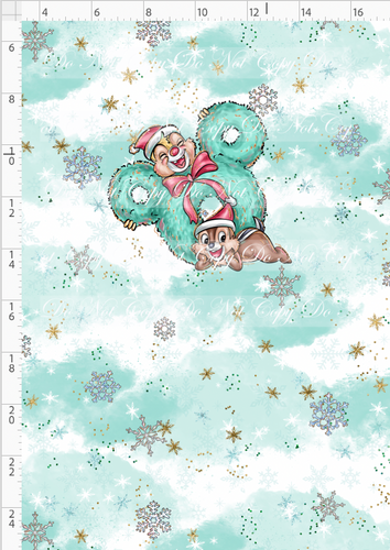 CATALOG - PREORDER - Advent Christmas Collection - Panel - Blue - Chipmunk - CHILD