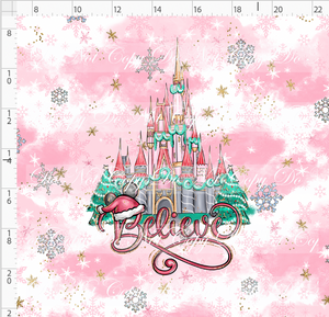 CATALOG - PREORDER - Advent Christmas Collection - Panel - Pink - Believe - ADULT