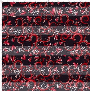 CATALOG - PREORDER R103 - A Mouse Love Story - Mouse Heart Swirls - Red Black - LARGE SCALE