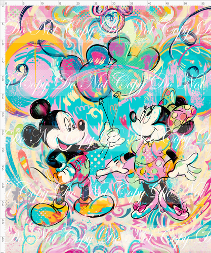 CATALOG - PREORDER R104 - Artistic Pop Mouse - Adult Blanket Topper - Balloons