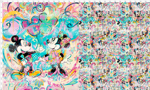 CATALOG - PREORDER R104 - Artistic Pop Mouse - Toddler Blanket Topper - Balloons