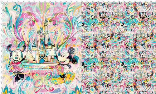 CATALOG - PREORDER R104 - Artistic Pop Mouse - Toddler Blanket Topper - Castle