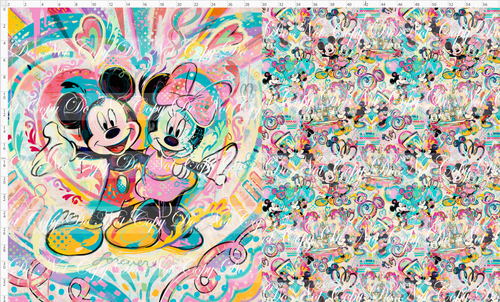 CATALOG - PREORDER R104 - Artistic Pop Mouse - Toddler Blanket Topper - Heart