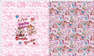 CATALOG - PREORDER R103 - Valentine Mouse Doodles - Toddler Blanket Topper - Chipmunk