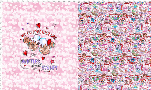 CATALOG - PREORDER R103 - Valentine Mouse Doodles - Toddler Blanket Topper - Mouse Waffles
