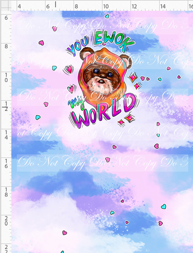 Retail - Valentine Star Doodles - Panel - Pink - Ewok - CHILD