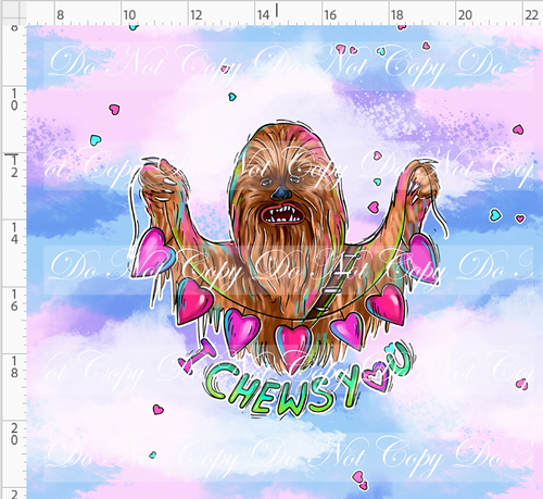 Retail - Valentine Star Doodles - Panel - Pink - Chews - ADULT