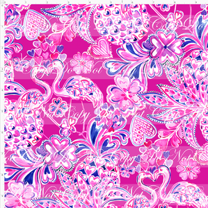 Retail - LP Inspired - Flamingo Hearts - Pink - REGULAR SCALE