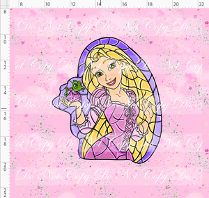 Retail - Stained Glass - Golden Flower - Pink - Princess and Lizard - Panel - ADULT