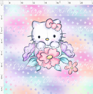 CATALOG - PREORDER R113 - Kitty Floral - Panel - Colorful - ADULT
