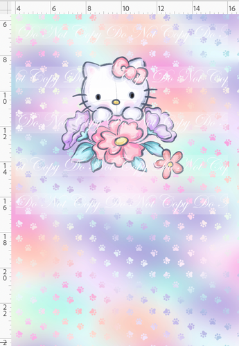CATALOG - PREORDER R113 - Kitty Floral - Panel - Colorful - CHILD