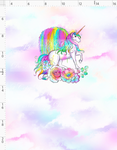 CATALOG - PREORDER R117 - Rainbow Unicorn - Panel - Unicorn and Tree - CHILD