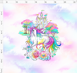 CATALOG - PREORDER R117 - Rainbow Unicorn - Panel - Unicorn and Castle - ADULT