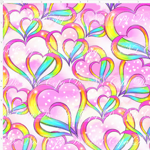 CATALOG - PREORDER R117 - Rainbow Unicorn - Hearts - Pink