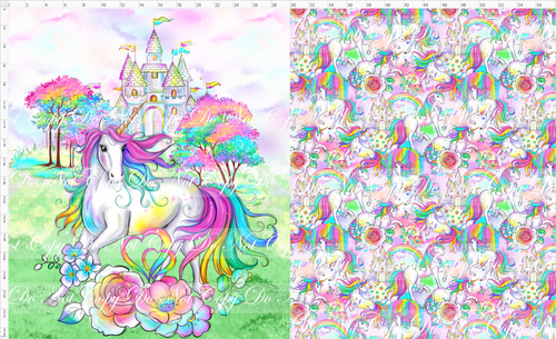 CATALOG - PREORDER R117 - Rainbow Unicorn - Toddler Blanket Topper