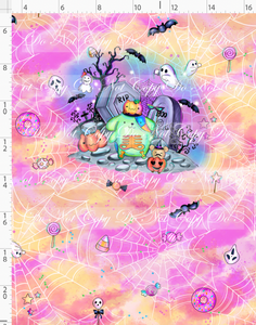 CATALOG - PREORDER R117 - Halloween Kitty and Friends - Panel - Dog Skeleton - Colorful - CHILD