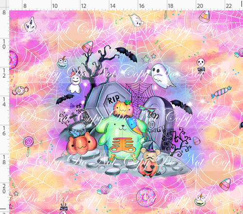 CATALOG - PREORDER R117 - Halloween Kitty and Friends - Panel - Dog Skeleton - Colorful - ADULT
