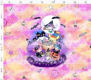 CATALOG - PREORDER R117 - Halloween Kitty and Friends - Panel - Full Moon Kitty - Colorful - ADULT