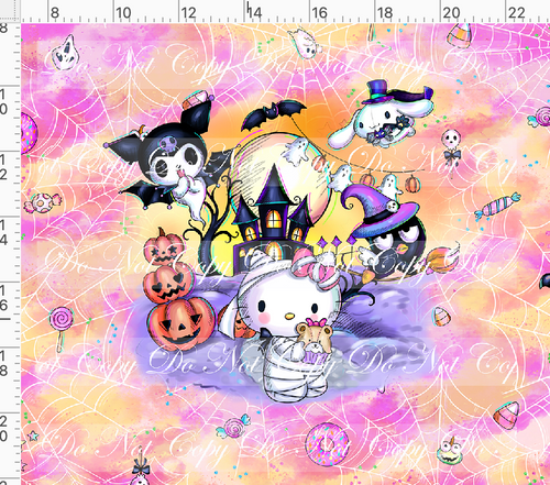 CATALOG - PREORDER R117 - Halloween Kitty and Friends - Panel - Kitty Mummy - Colorful - ADULT