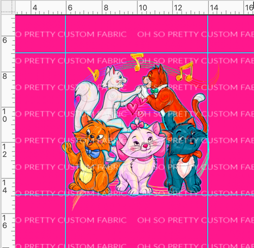 CATALOG PREORDER R38 - Pretty Kitty - 5 Cats-Pink Panel