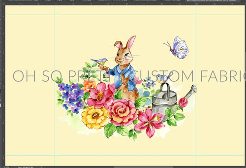CATALOG - PREORDER R78 - Storybook Rabbit - Yellow Panel - Butterfly - CHILD