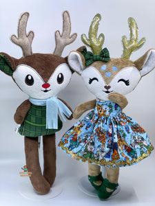 CATALOG - PREORDER - Red Nose Reindeer - Green Plaid - SMALL SCALE