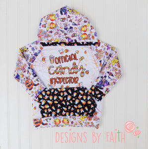 CATALOG - PREORDER R117 - Candy Corn Friends - Panel - Candy Inspector - White - CHILD