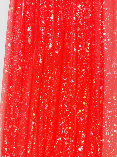 Ready to Ship - Iridescent - Splatter - Tulle - Strawberry