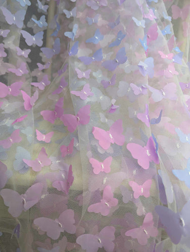 Retail - Tulle - Purple Ombre 3D Butterflies