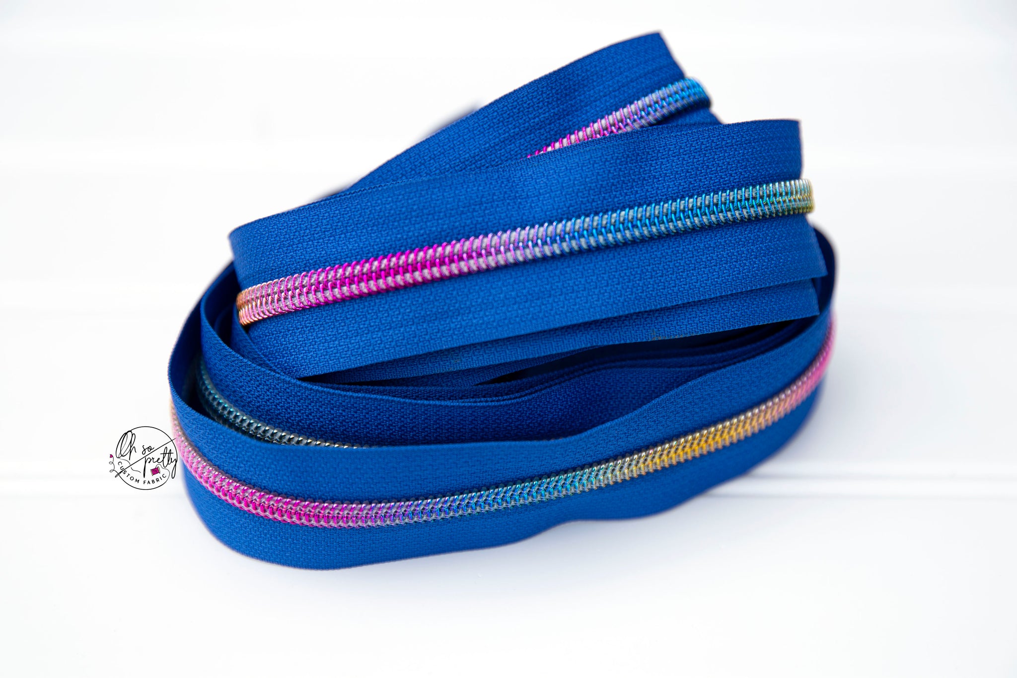 #5 Zipper by the Yard - Royal Blue with Silver Coil