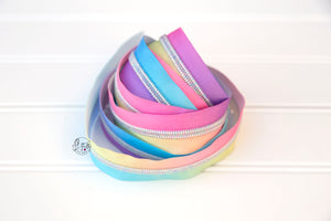 RETAIL Zipper Tape - Colorful Tape with Rainbow Iridescent coils
