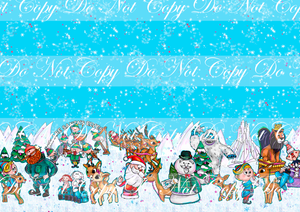 PREORDER - Red Nose Reindeer - Double Border - Blue