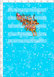 PREORDER - Red Nosed Reindeer - Panel - Blue - CHILD